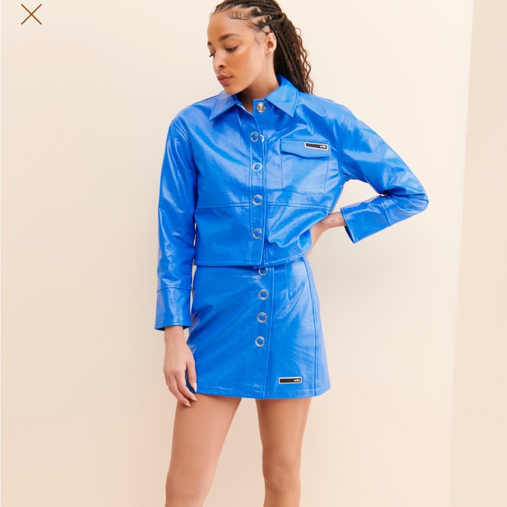 crās Vegan Leather Skirt & Jacket set